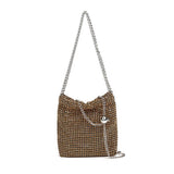 RHINESTONE SMALL GOLDEN BALL EVENING SHOULDER BAG_CWAB3605