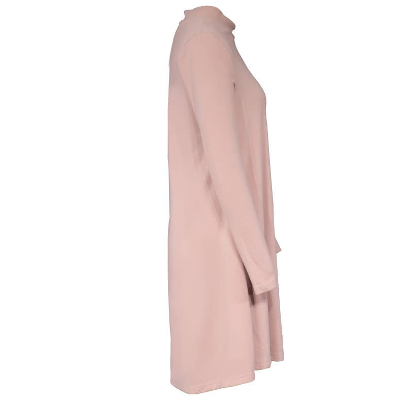 Stylish Long-Sleeved High-Neck Loose Dress