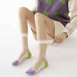 2024 NEW TRANSPARENT GLASS SILK FLOWER SOCKS_CWMS0546