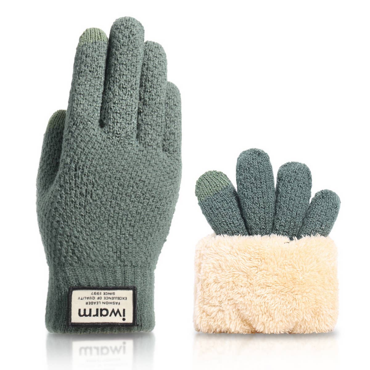 OUTDOOR LEISURE PLUS VELVET WARM KNITTED GLOVES_CWAG0132