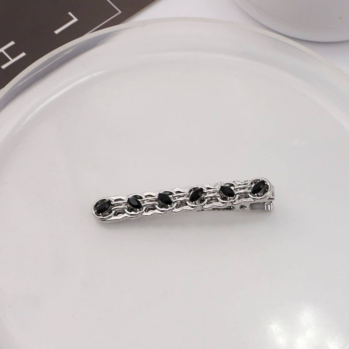 METAL ROSE HAIRPIN SIDE BANGS DUCKBILL CLIP_CWAHA4646