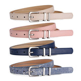 SIMPLE NEW MULTI COLOR SILVER BUCKLE BELT_CWABE0586