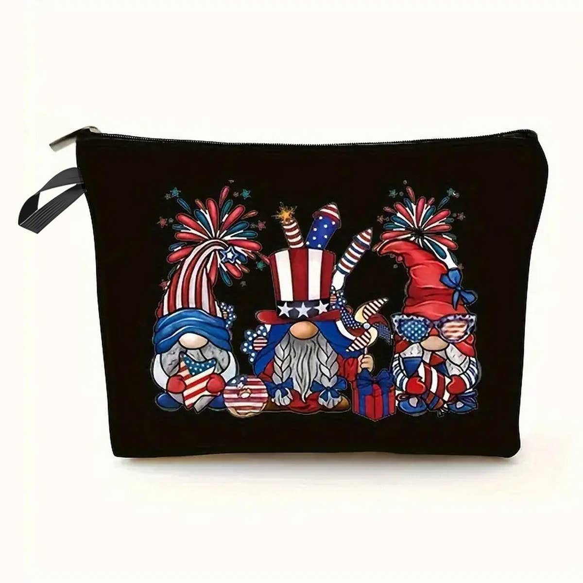 BLACK DOUBLE SIDED PRINTED COSMETIC BAG_CWAB2262