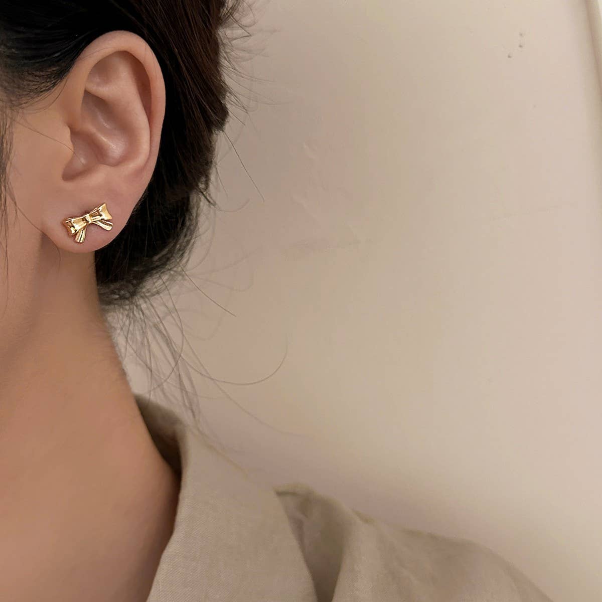 EXQUISITE AND FASHIONABLE METAL BOW EARRINGS_CWAJE2994