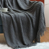 SOFT COZY KNIT BLANKET WITH TASSEL_CWMM0197