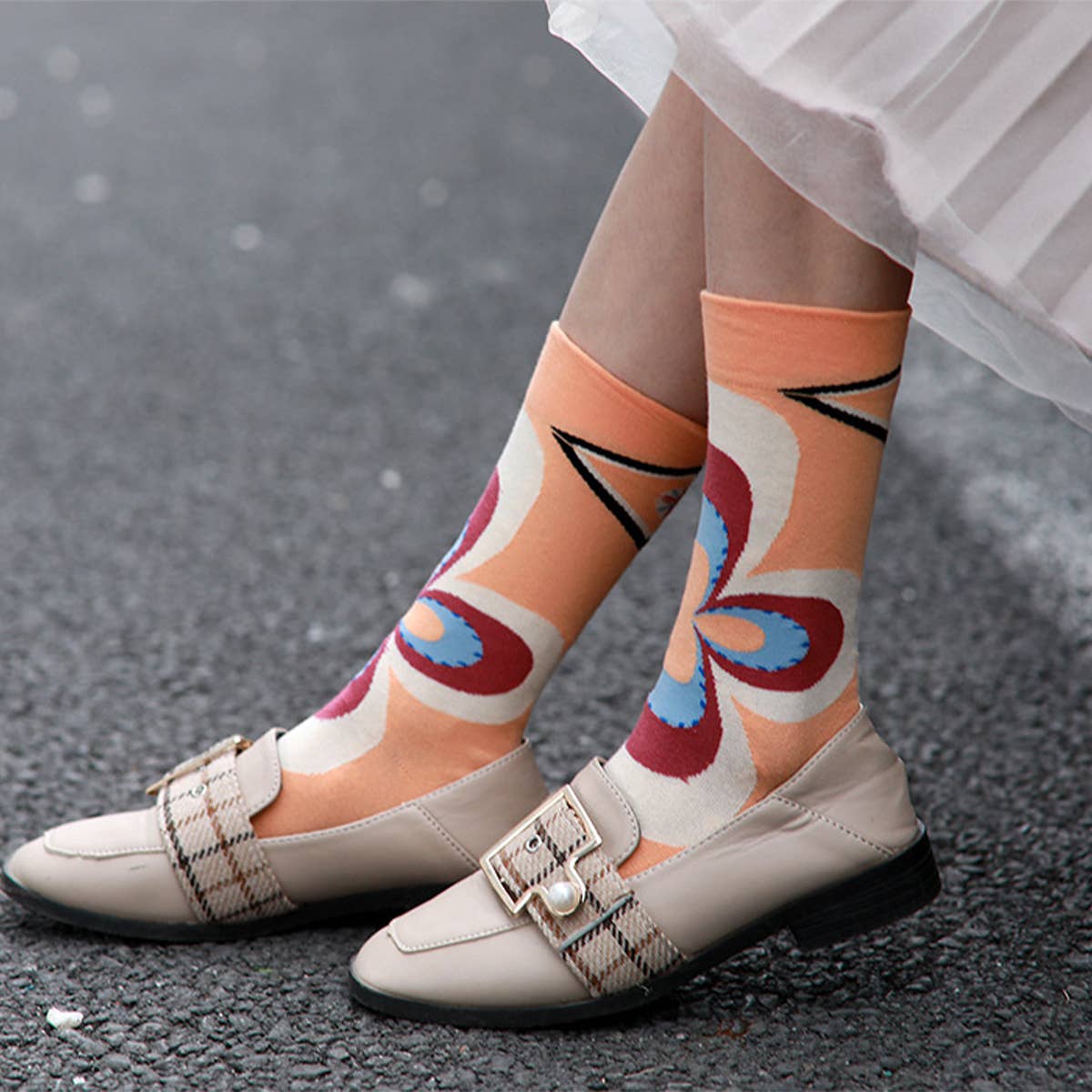 RETRO STREET COTTON MID SOCKS_CWMS0196