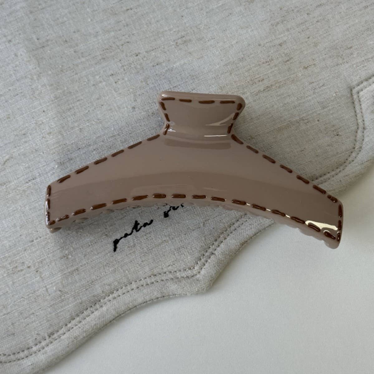 Milk Coffee Print Claw Clip Chic Bun Accessory_Cwaha08238