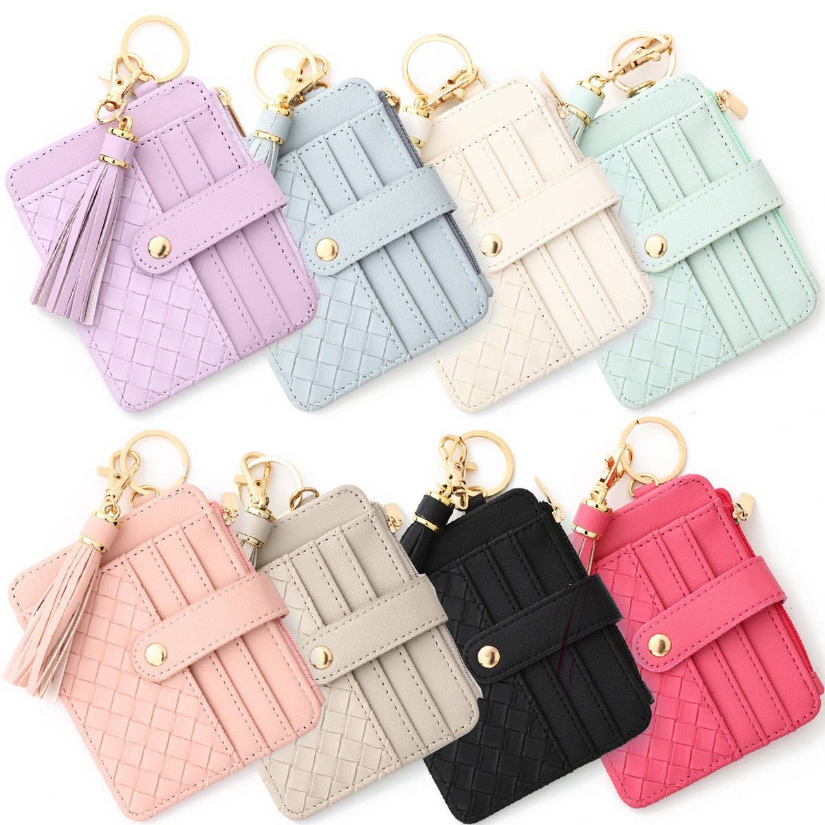 DIY ZIPPER WALLET WITH KEYCHAIN MULTI CARD HOLDER_CWAB4992