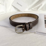 Vintage Silver Buckle Ladies All-Match Belt_Cwabe0664