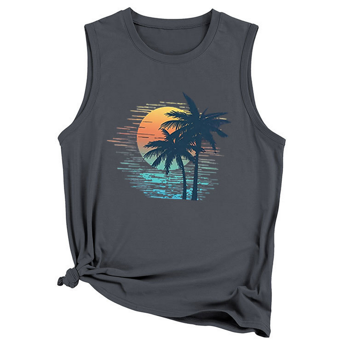 Trendy Loose Fit Coconut Tree Vest For Women