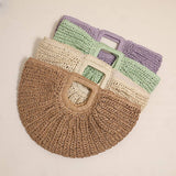 SQUARE HANDLE SEMI CIRCLE PORTABLE STRAW BAG_CWAB1869