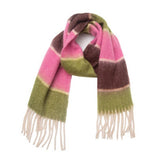 CHUNKY FRINGE STRIPE SCARF WINTER YARN WRAP_CWASC0877