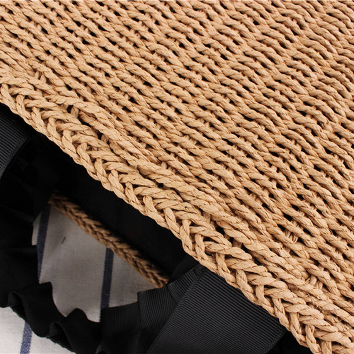 SIMPLE PORTABLE SOLID COLOR STRAW BAG_CWAB2093