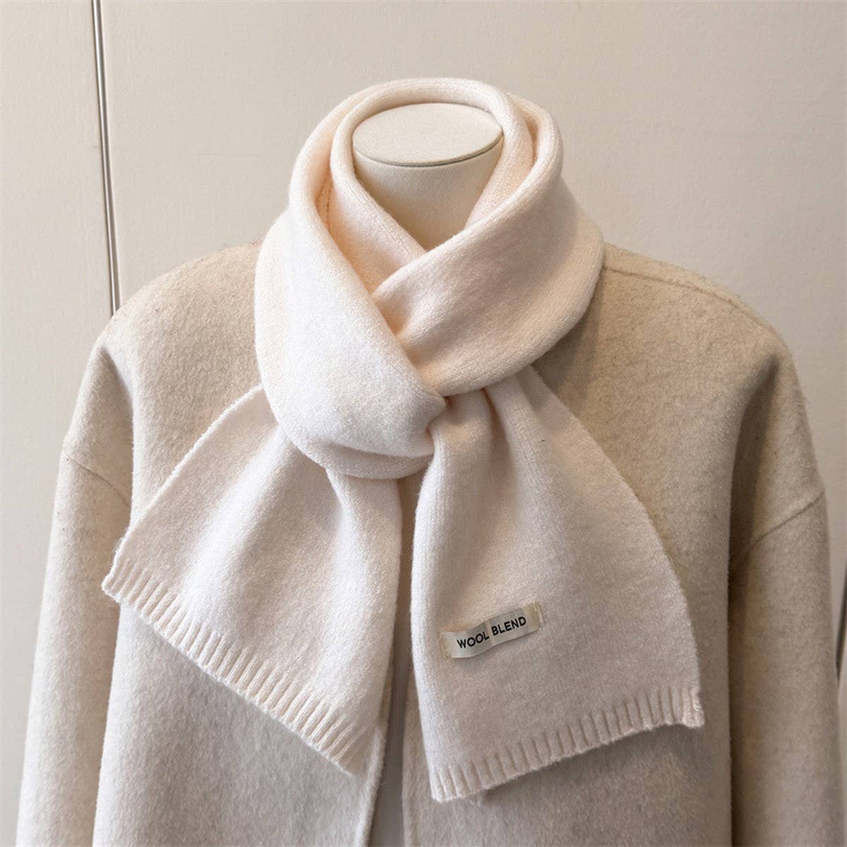 Solid Knit Scarf Soft Warm Winter Shawl_Cwasc03456