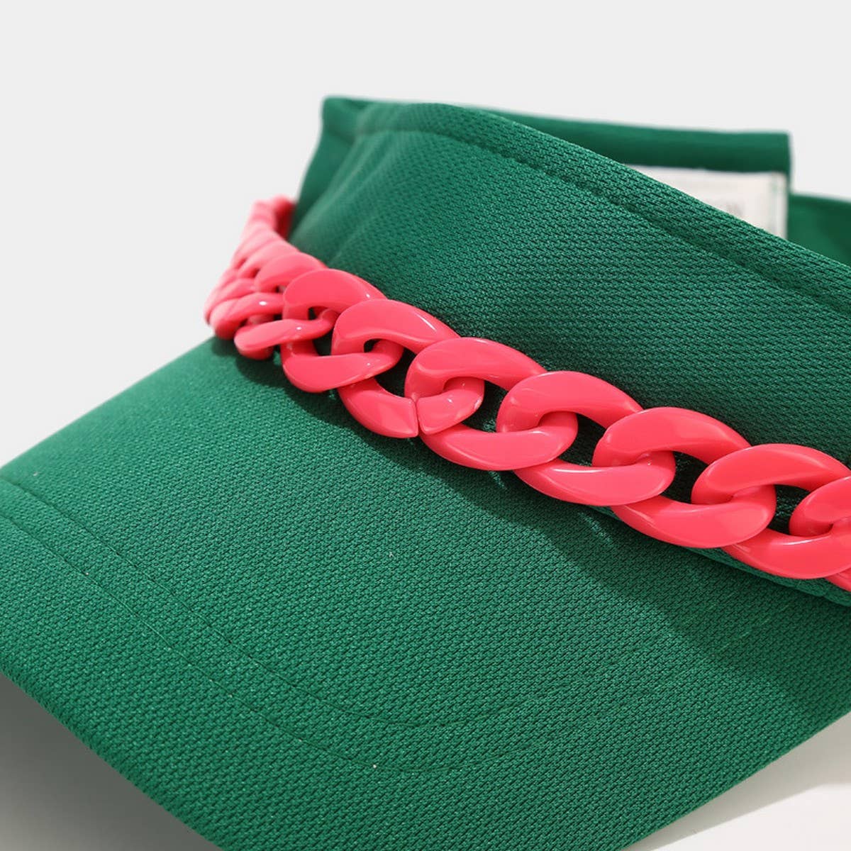 NORDIC ACRYLIC CHAIN SUN VISOR HAT FOR WOMEN_CWAH3316