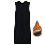 Waistband Sleeveless Tank Dress With Bottom Wrap