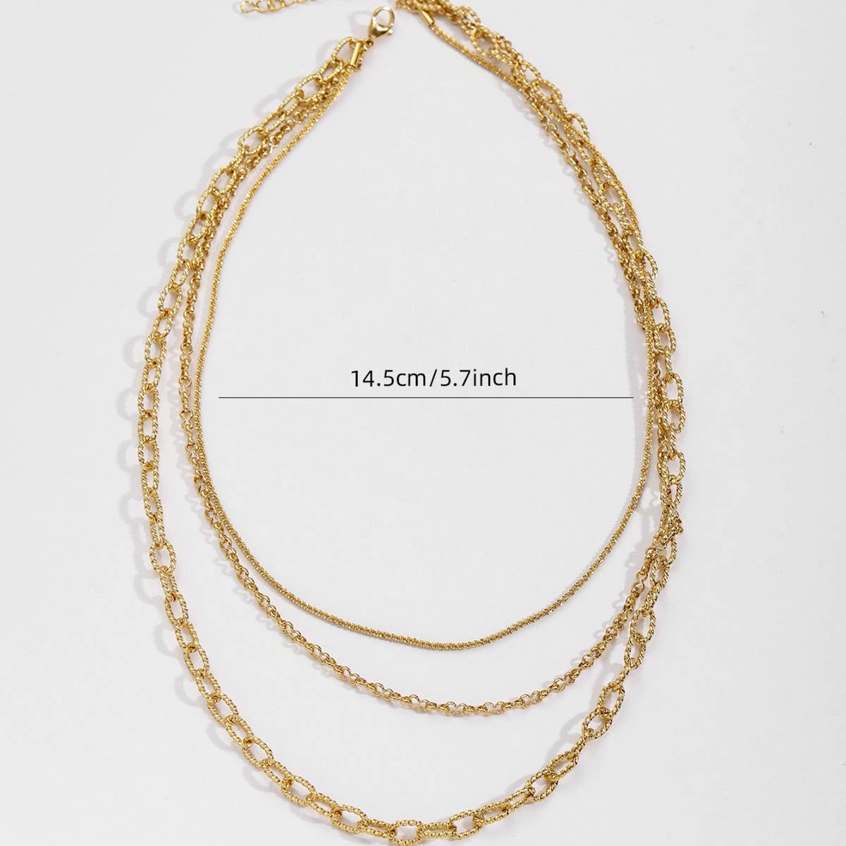 BRAIDED HOOP CLASP THREE LAYER NECKLACE_CWMM3679