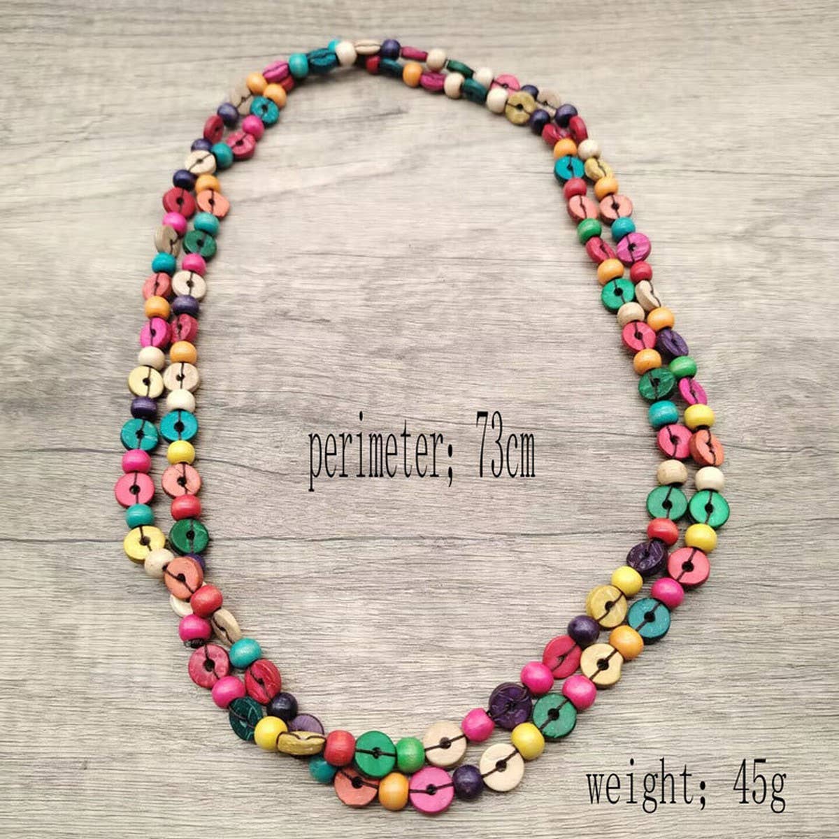 Wooden Bead Coconut Shell Pendant Necklace_Cwmm4856