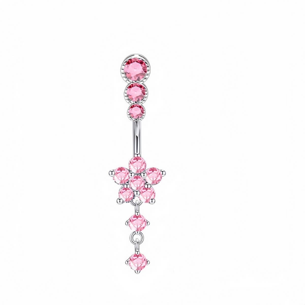 BUTTERFLY CZ BELLY RING WITH STAINLESS STEEL BAR_CWMM9250