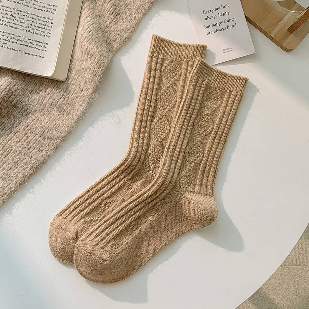 Women'S Wool Socks Warm Women'S Mid-Calf Socks_Cwms1123