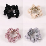 ELEGANT PEARL SATIN BOW ELASTIC HAIR TIE_CWAHA6881