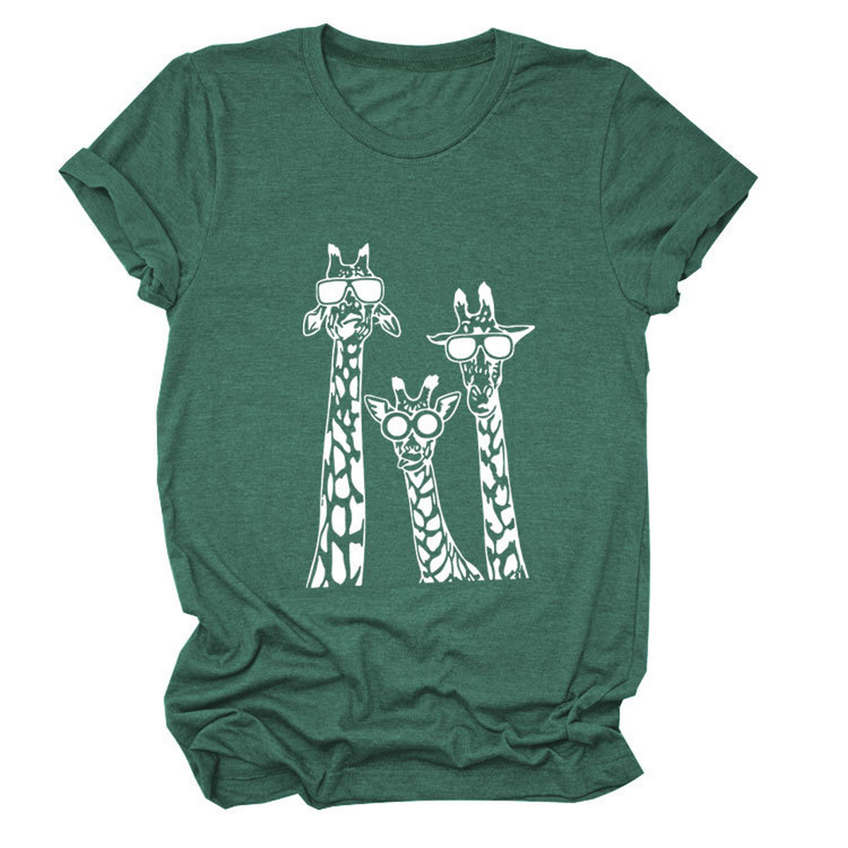 Womens Giraffe Print Casual Summer T-Shirt