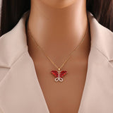 STYLISH VINTAGE ZIRCON BUTTERFLY NECKLACE_CWAHA0881