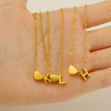 18K GOLD HEART LETTER PENDANT NECKLACE_CWAJE0692
