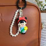 NEW CARTOON CLAY KEYCHAIN PEARL CHAIN GIFT CHARM_CWMM7879