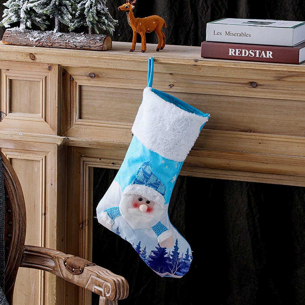 NEW CREATIVE BLUE CHRISTMAS STOCKINGS WITH LIGHTS_CWMS1458