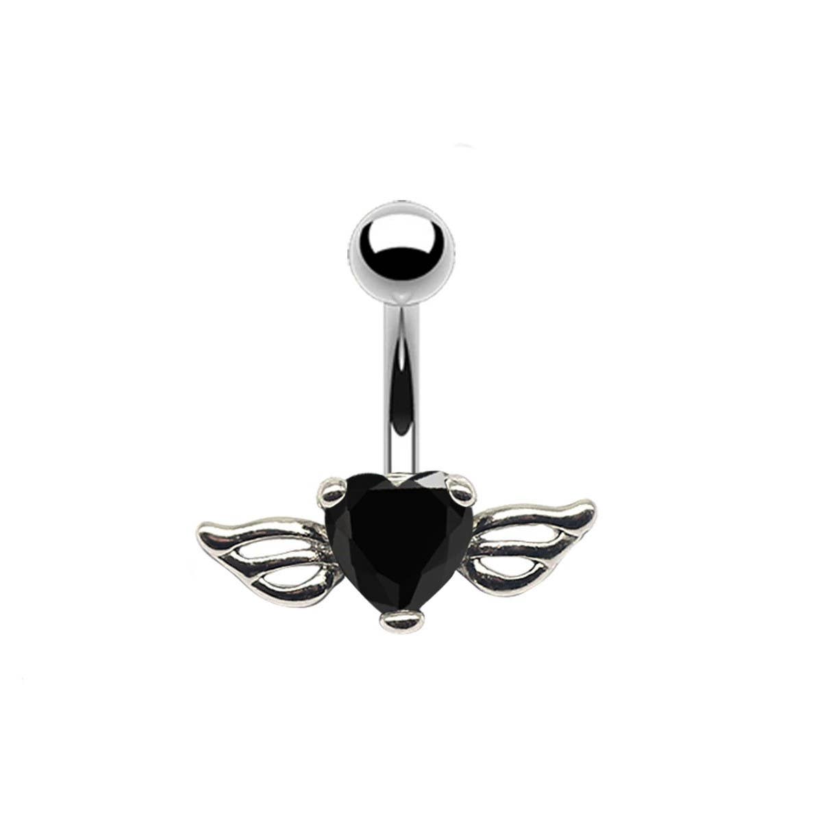 ANGEL WINGS HYPOALLERGENIC BELLY PIERCING RING_CWMM9233
