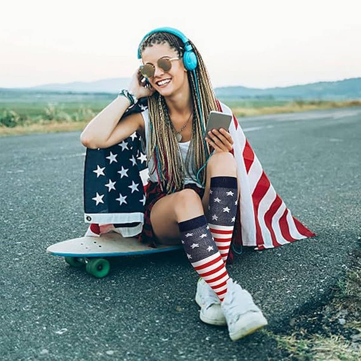 Women'S Sports Long Elastic Compression Socks_Cwms1881