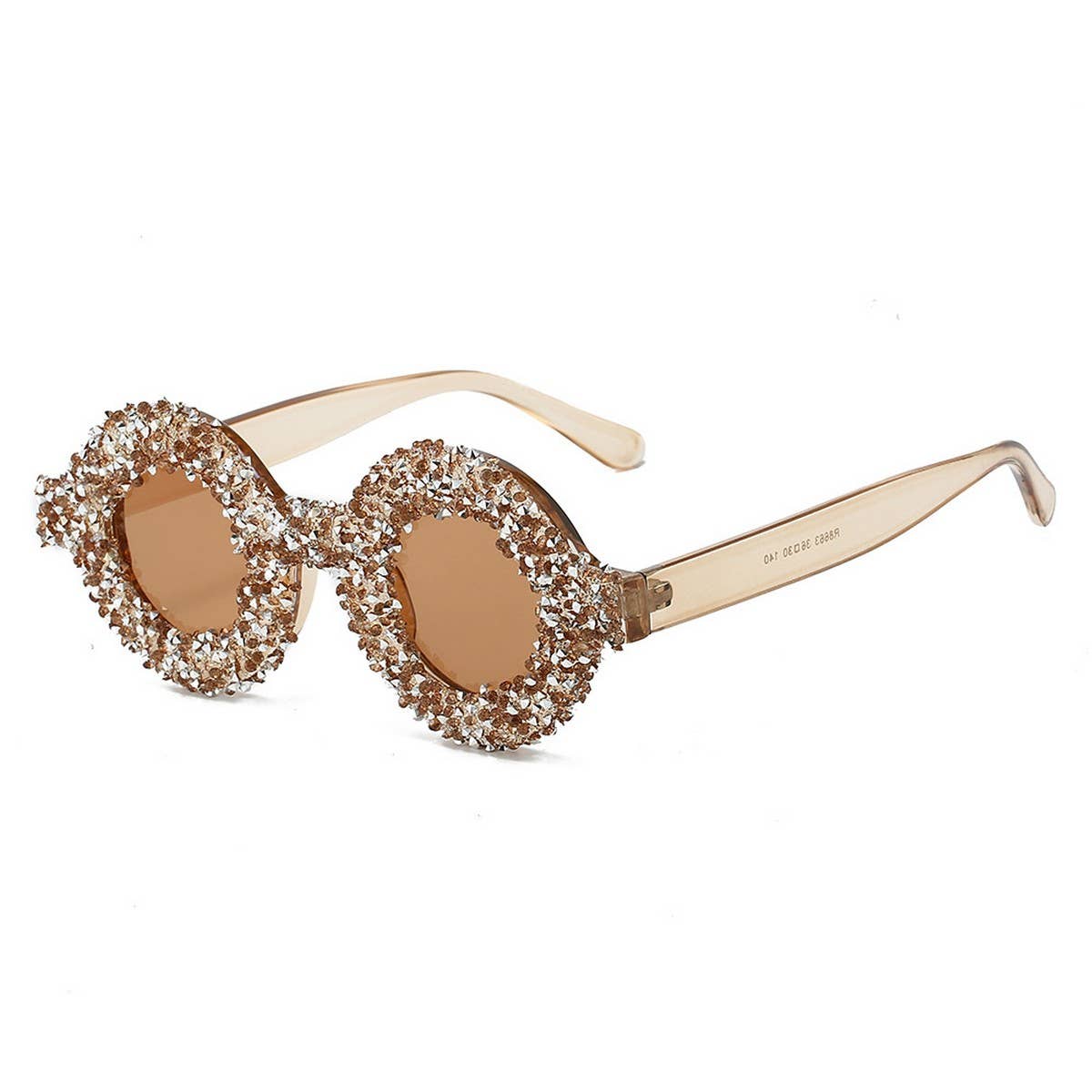 FASHIONABLE ROUND DIAMOND STUDDED SMALL SUNGLASSES_CWASG0856