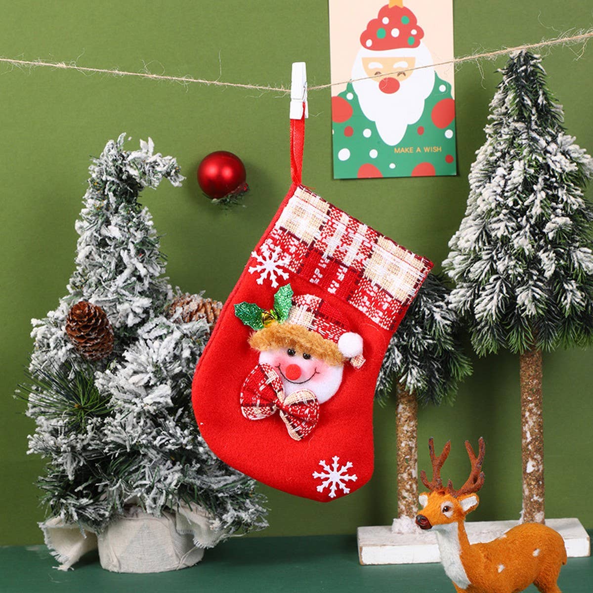 SEQUINED 3D SANTA CLAUS CHRISTMAS STOCKINGS_CWMS1421