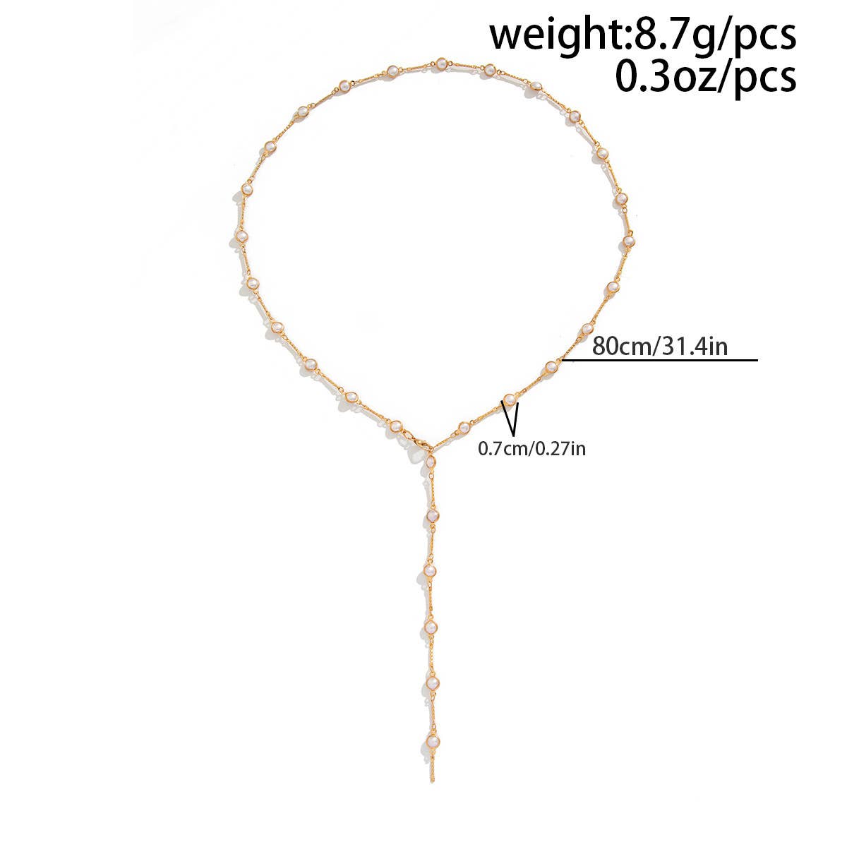 FASHIONABLE COLORFUL CRYSTAL Y SHAPED NECKLACE_CWMM3184