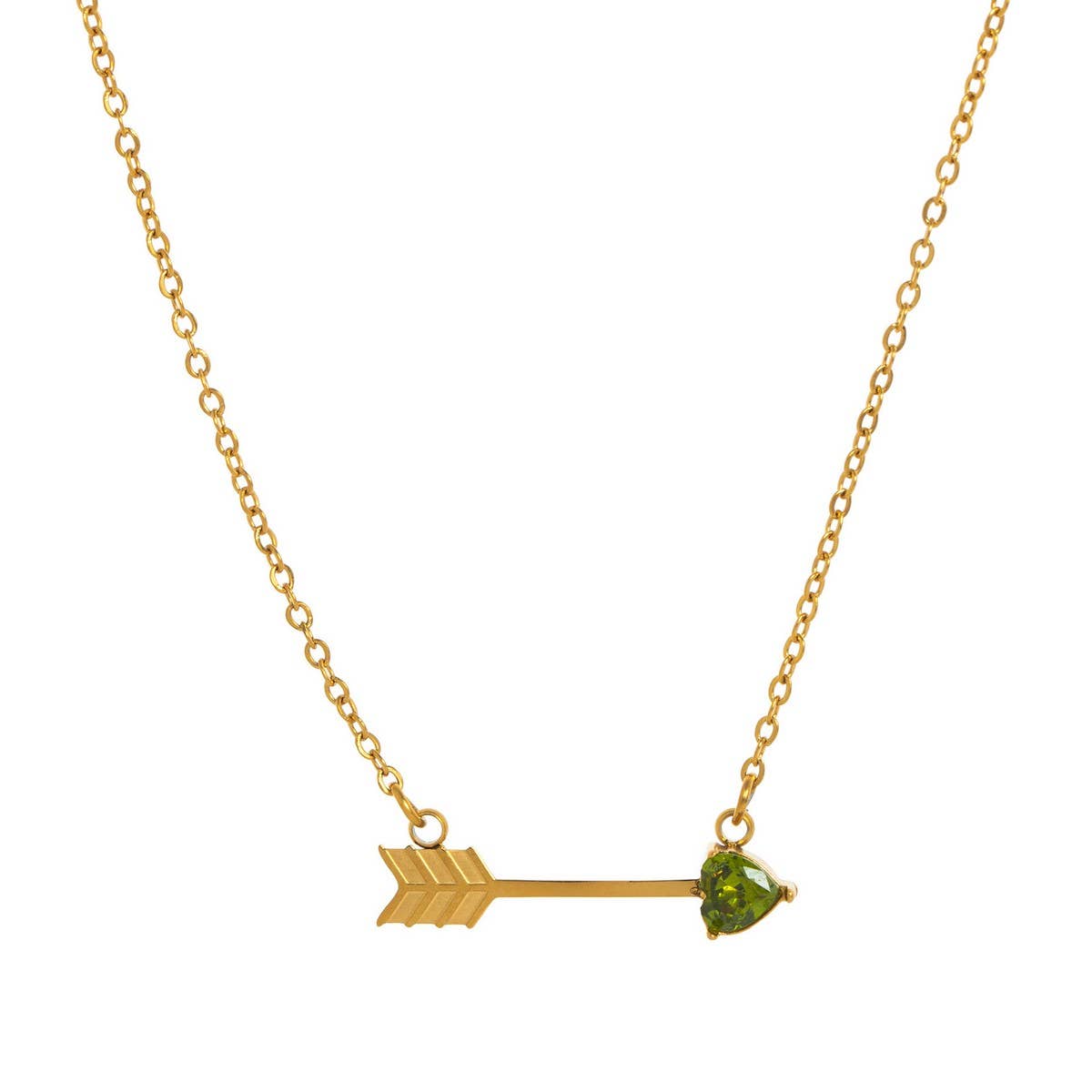 COLORFUL CREATIVE HEART PIERCING PENDANT NECKLACE_CWMM5342