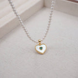 HEART PENDANT FRENCH VINTAGE PEARL NECKLACE_CWAJE1682