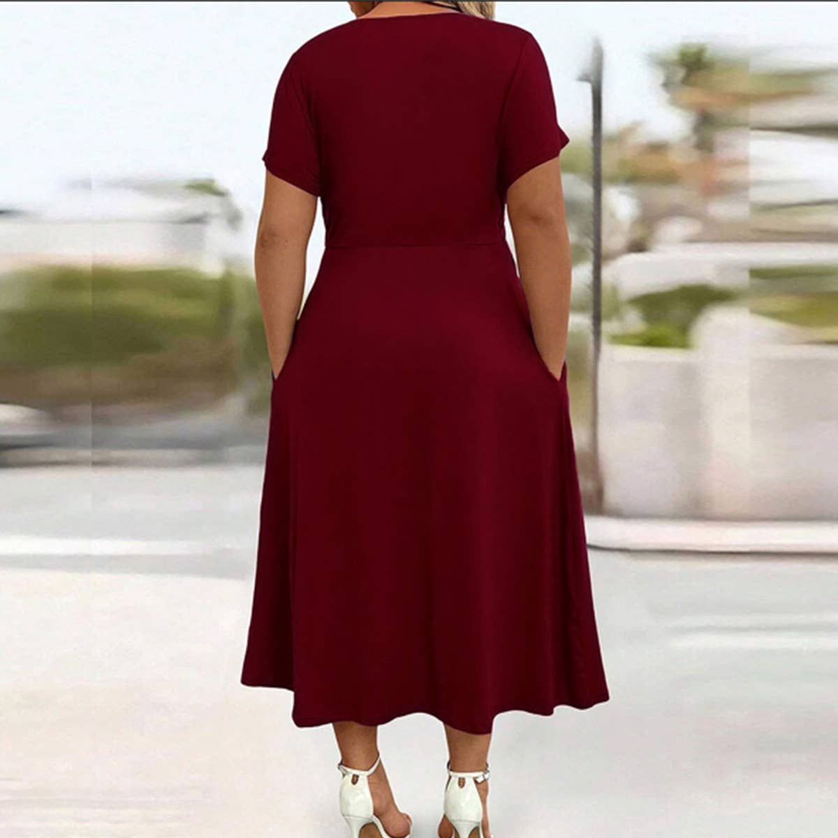 ELEGANT LONG DRESS CHIC FEMININE LOOK_CWDHL1037