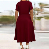 ELEGANT LONG DRESS CHIC FEMININE LOOK_CWDHL1037
