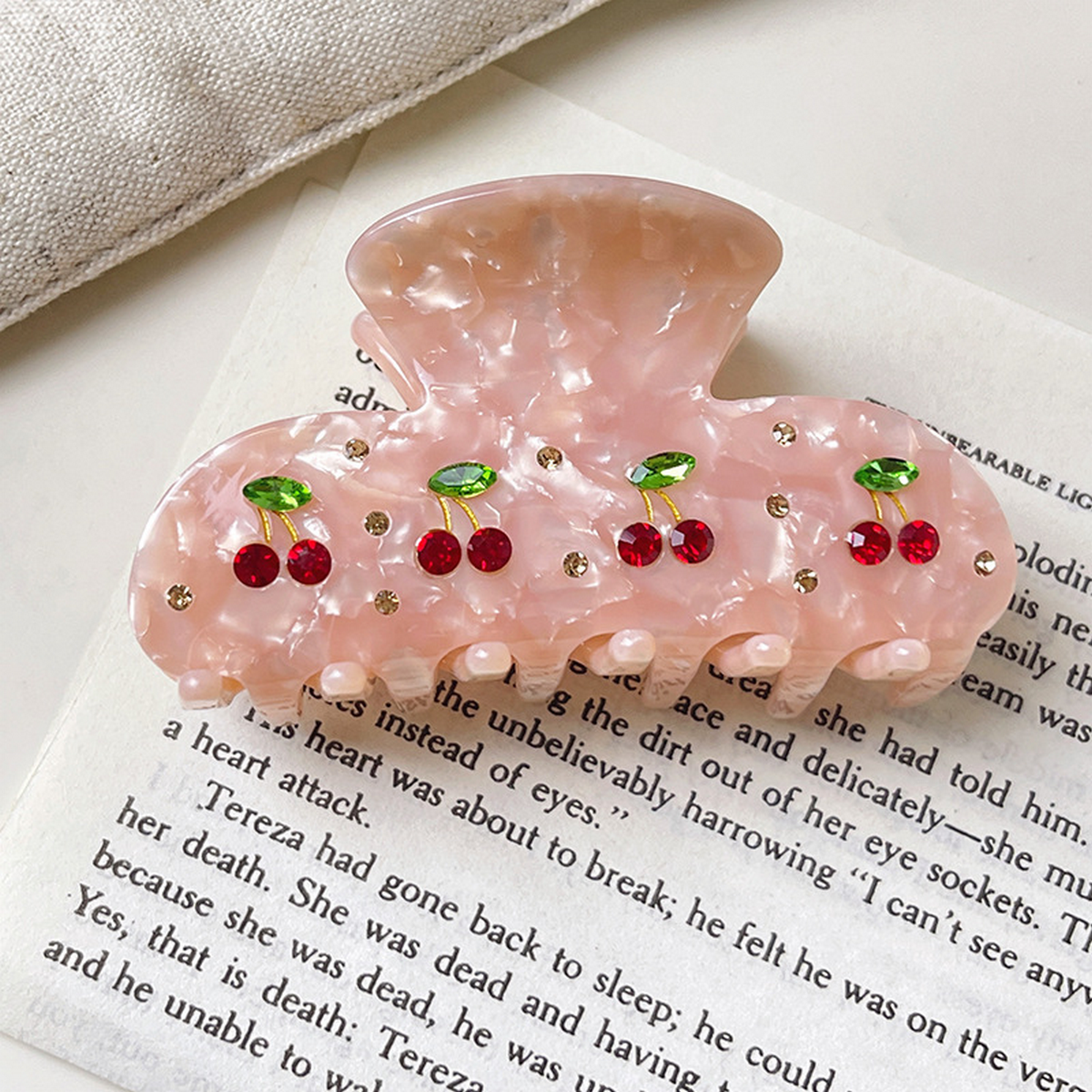 CHERRY ACETATE HAIR CLAW 8CM CUTE TRENDY CLASP_CWAHA1334