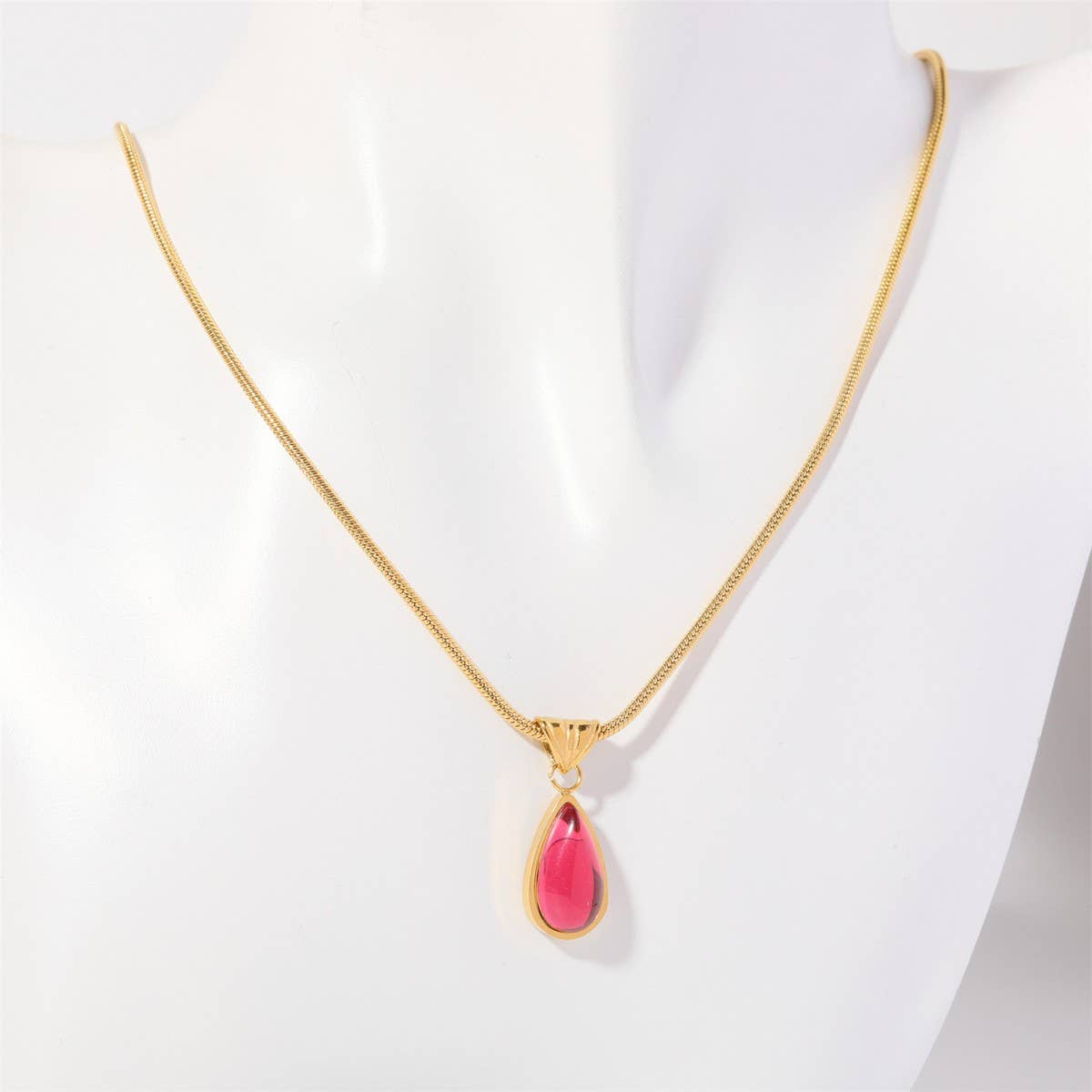 Fashionable Water Drop Blue Ocean Necklace_Cwaje05660