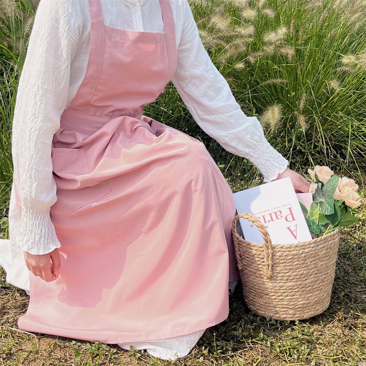 Waterproof And Oil-Proof Solid Color Cotton Apron_Cwmm5841