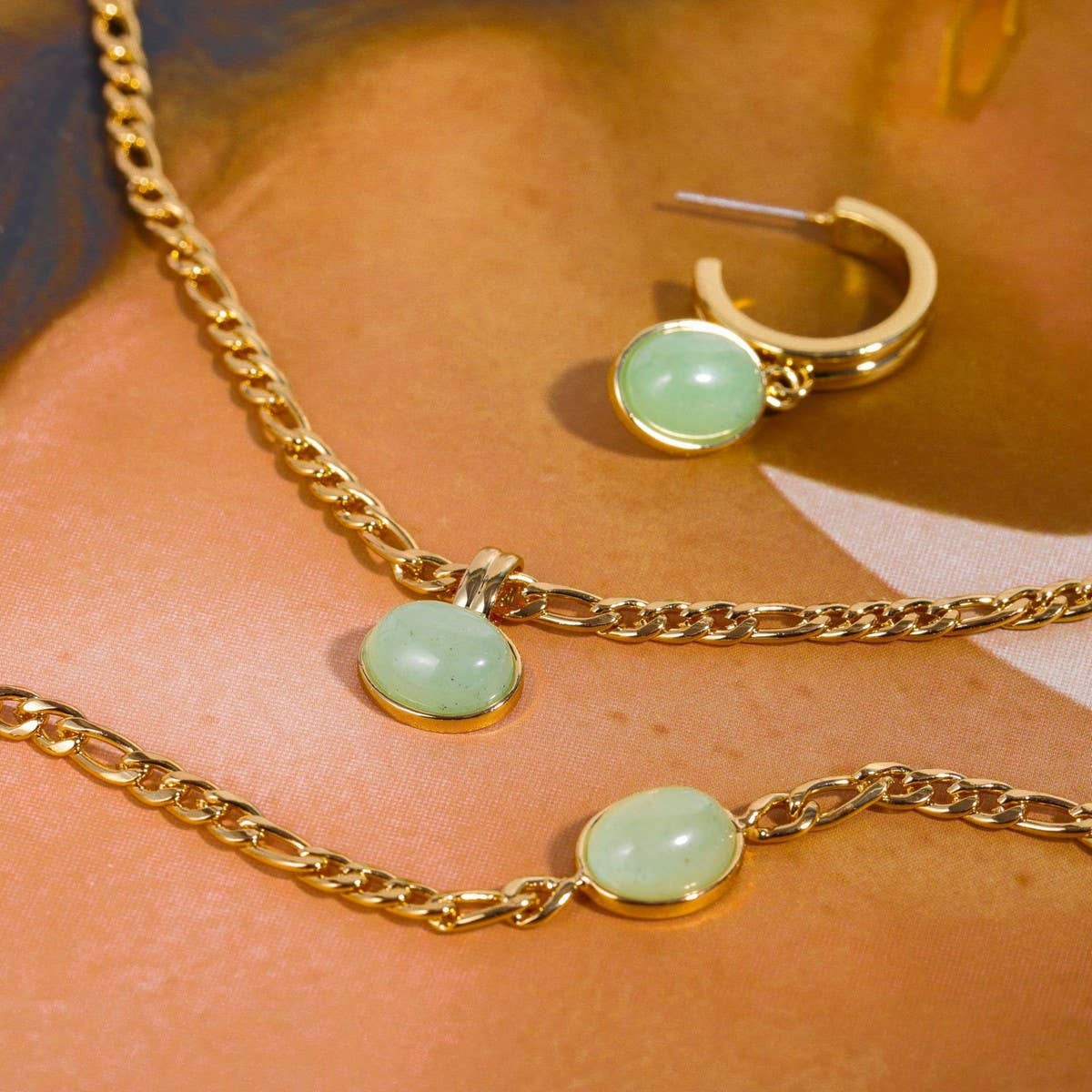 Vintage Green Aventurine Natural Stone Necklace_Cwmm5521