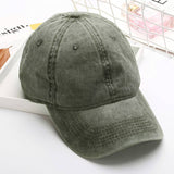 Washed Distressed Plain Cotton Baseball Cap_Cwah1854