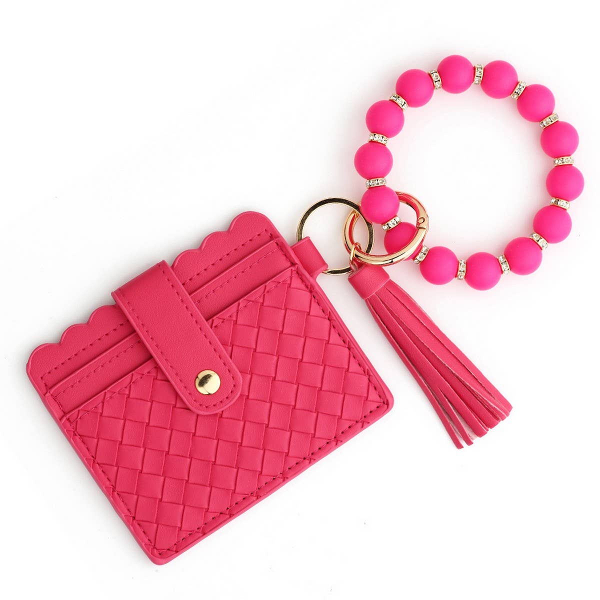 Ven Card Holder With Silicone Bead Keychain_Cwab4961