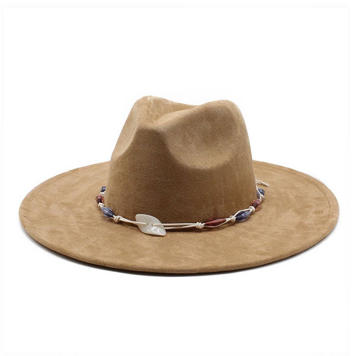 RETRO ETHNIC STYLE TASSEL SUEDE HAT WOOLEN JAZZ HAT_CWAH2524