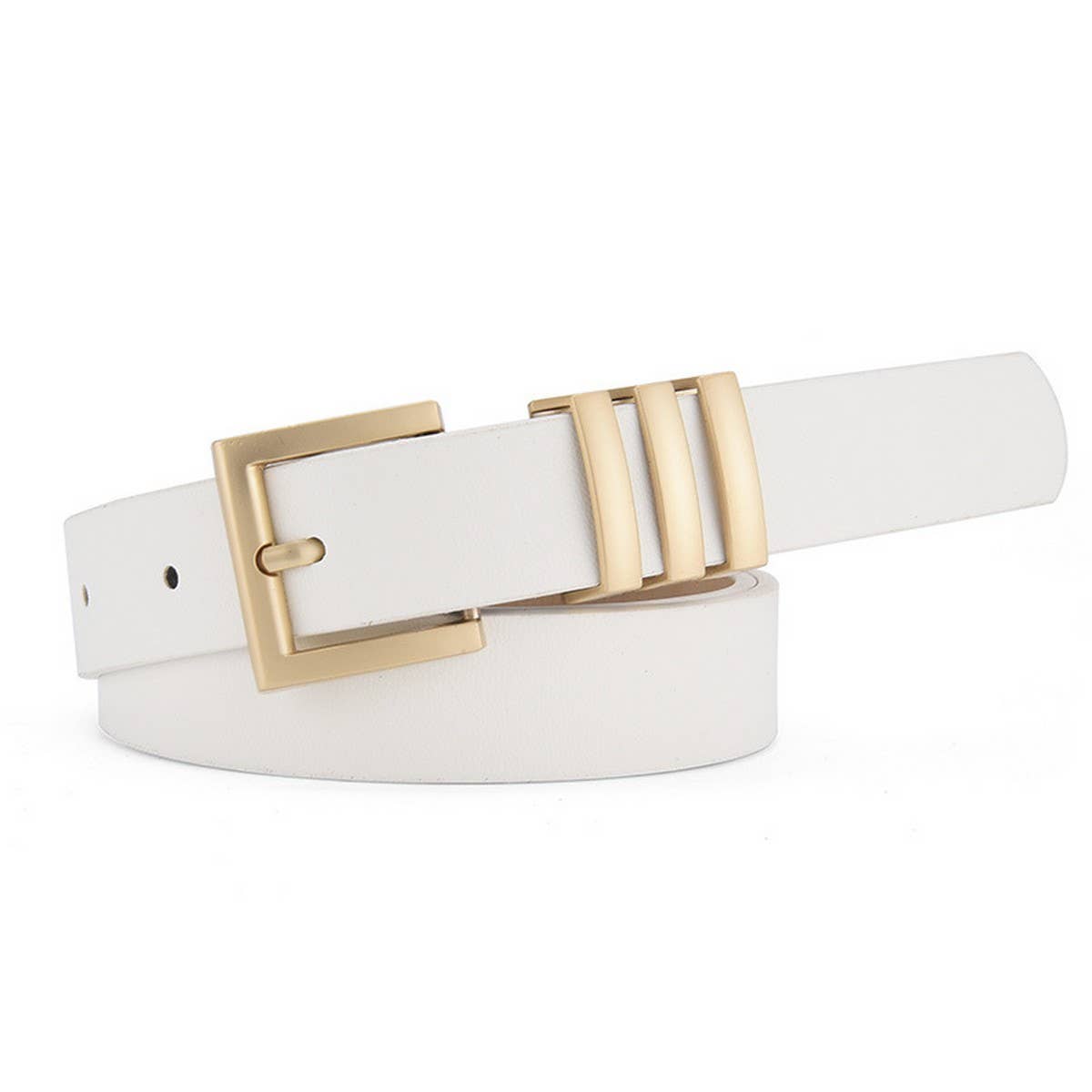 MATTE KOREAN STYLE METAL SQUARE BUCKLE BELT_CWASC0580