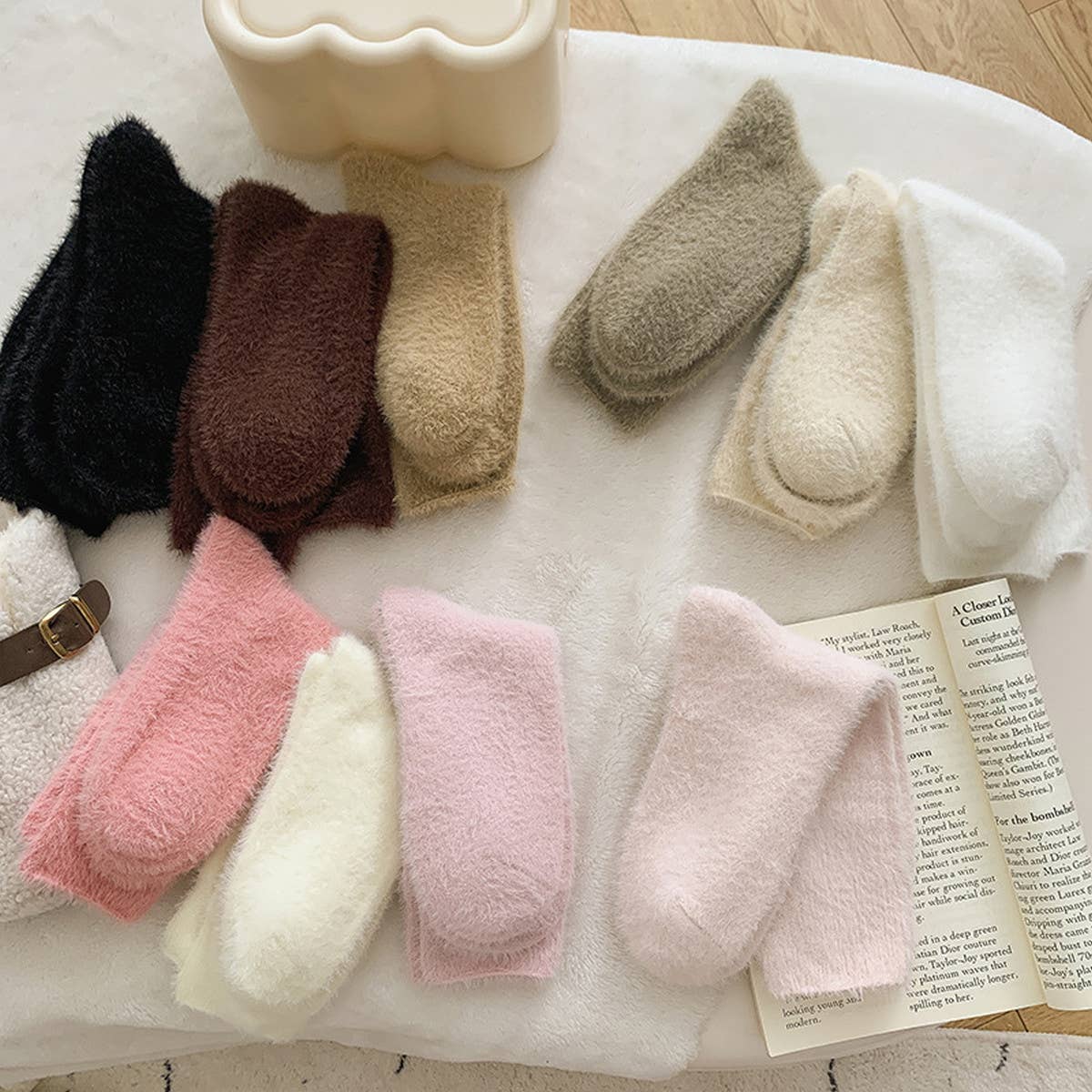 SOLID COLOR WARM THICK FLEECE SOCKS_CWMS0963