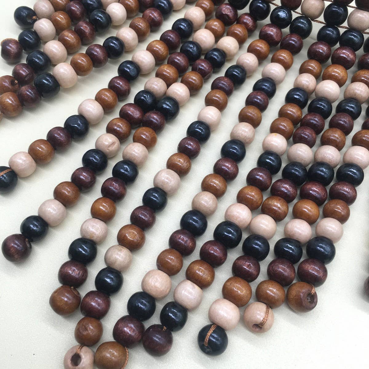 HANDMADE BEADED TASSEL WOOD BEAD NECKLACE_CWMM4966