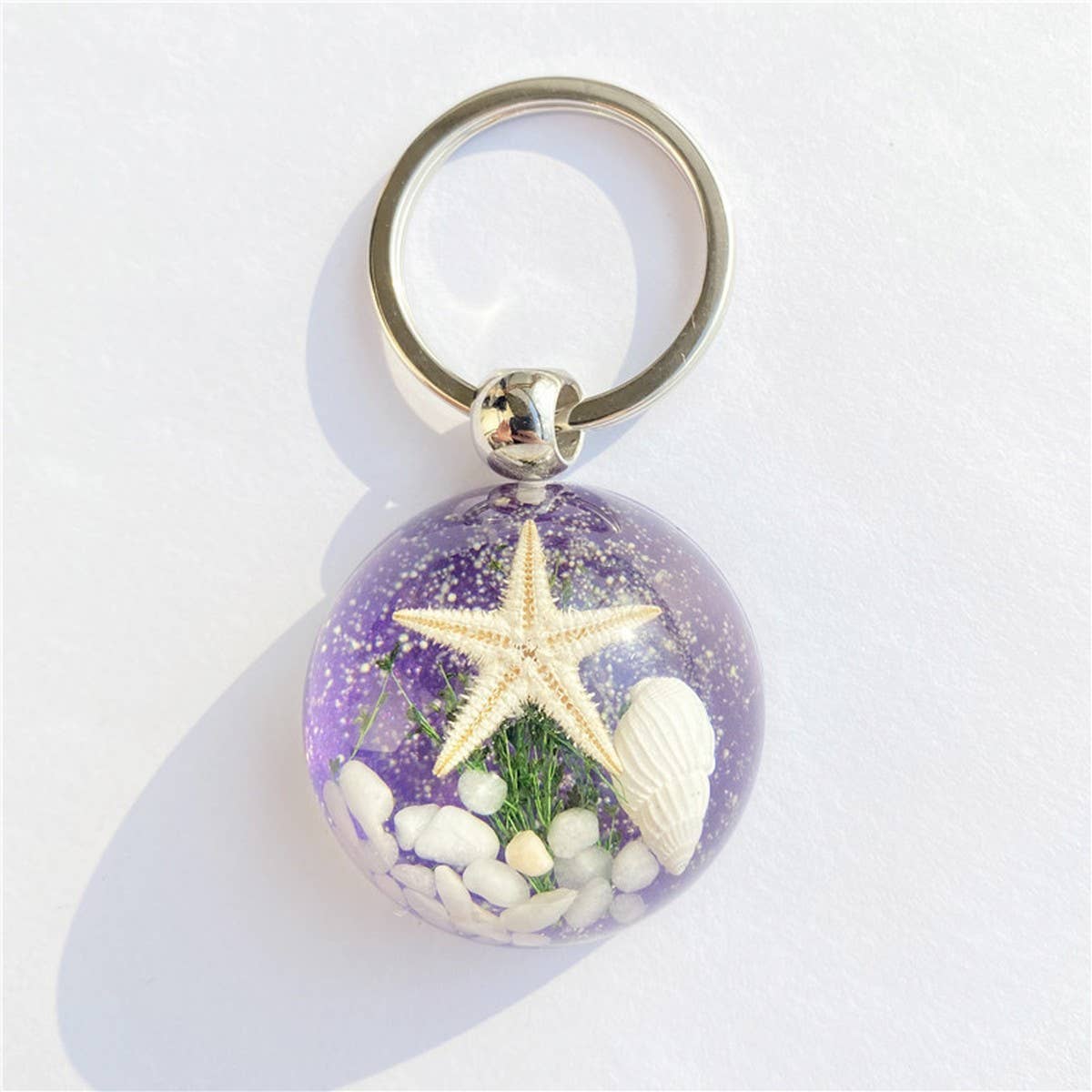 NEW CARTOON STARFISH AMBER KEYCHAIN PENDANT_CWMM3696